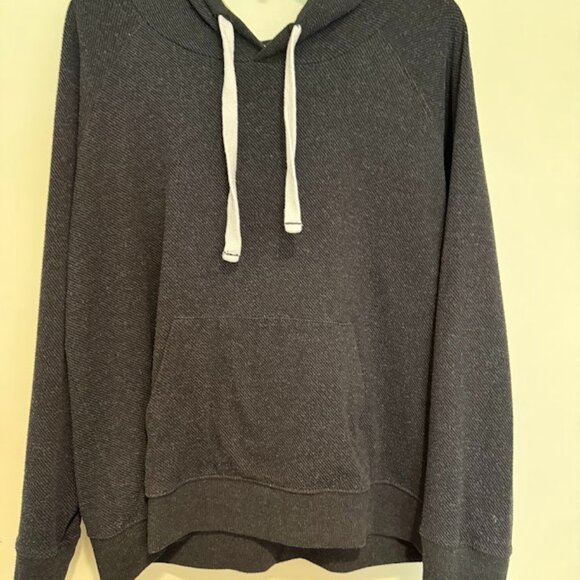 Faherty Legend Heathered Hoodie in Black Twill, Size XL - Picture 3 of 9